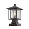 Z-Lite Aspen 1 Light Outdoor Pier Mounted Fixture, Black And Clear Seedy 554PHMS-SQPM-BK - alternate 4